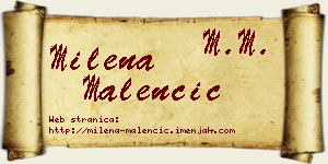 Milena Malenčić vizit kartica
